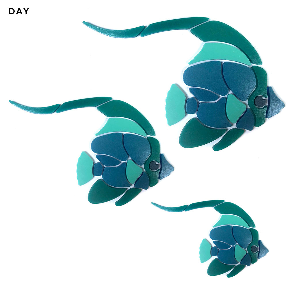 Butterfly Fish Family Glow-in-the-Dark Mosaic