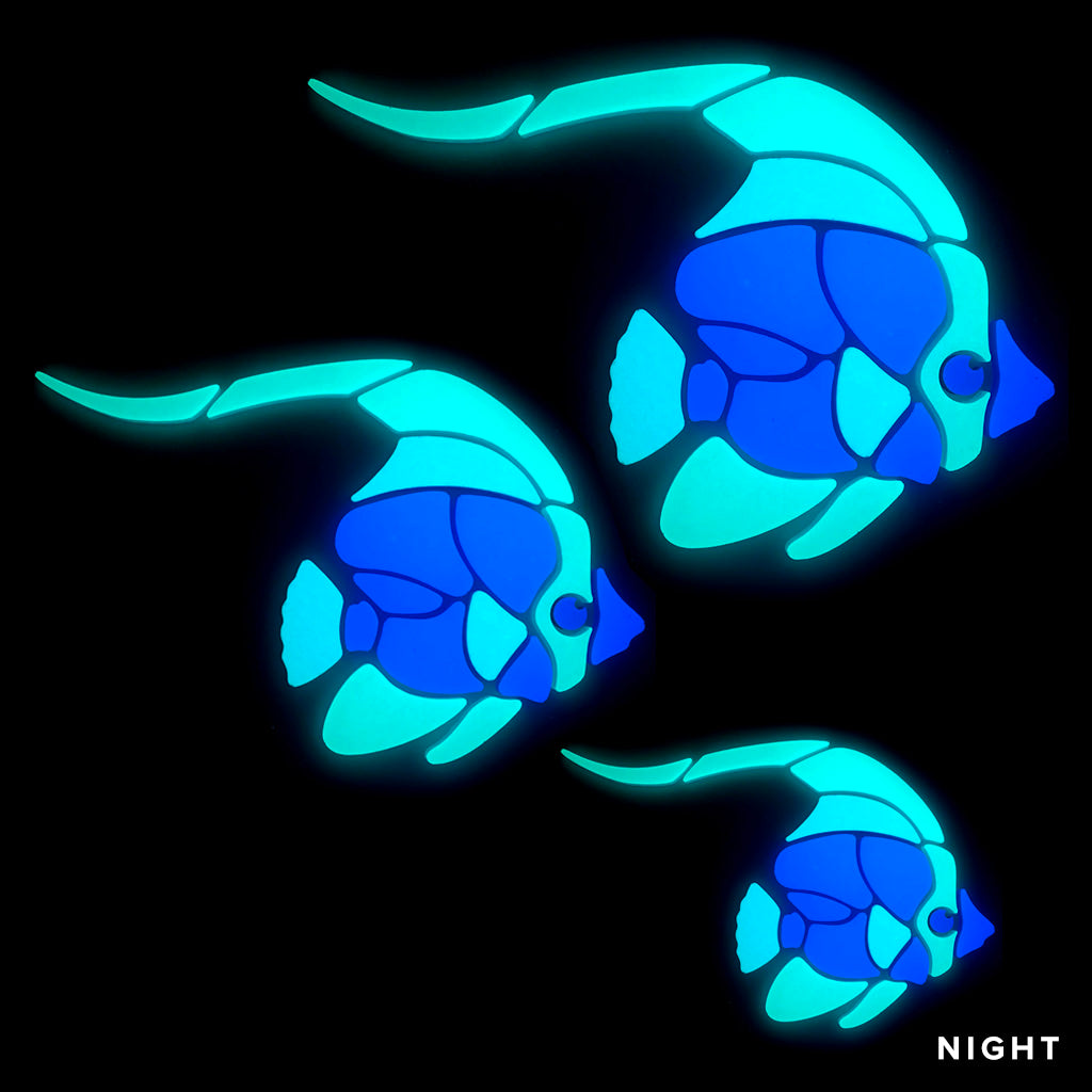 Butterfly Fish Glow in the Dark Mosaic