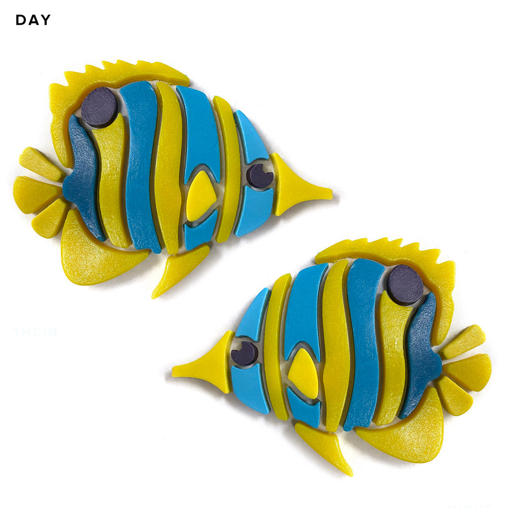 Copperband ButterflyFish Glow-in-the-Dark Mosaic - 2-Pack