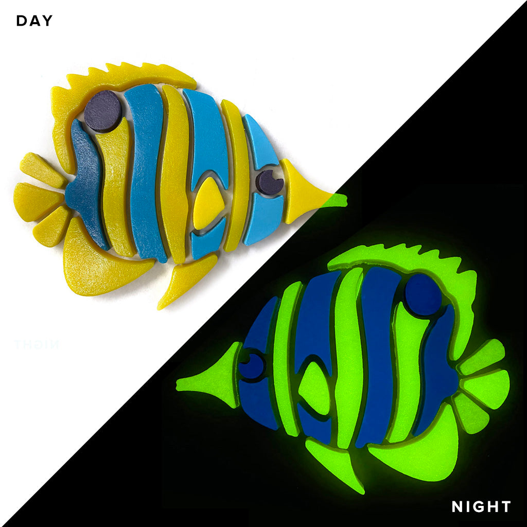 Copperband ButterflyFish Glow-in-the-Dark Mosaic - 2-Pack