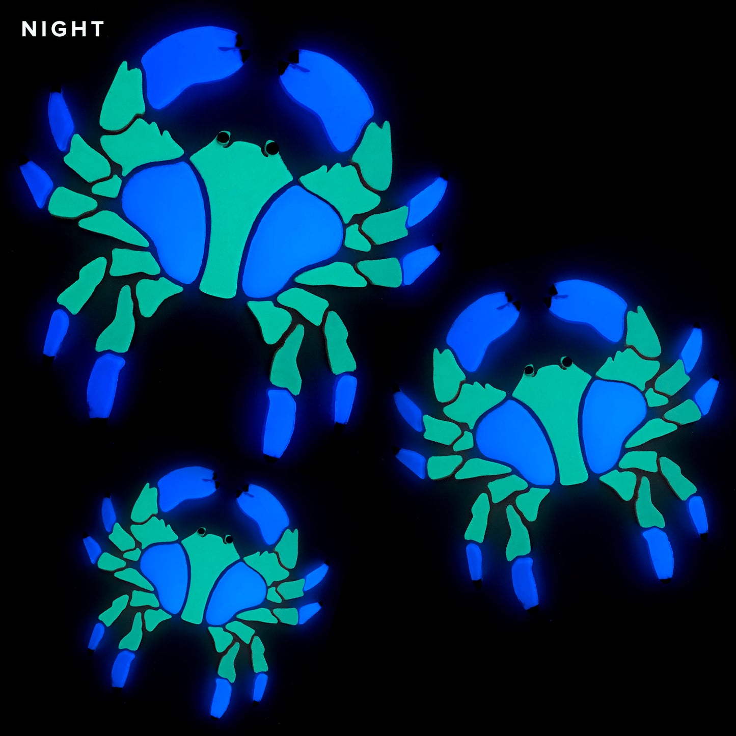 Crab Family Glow-in-the-Dark Pool Mosaics