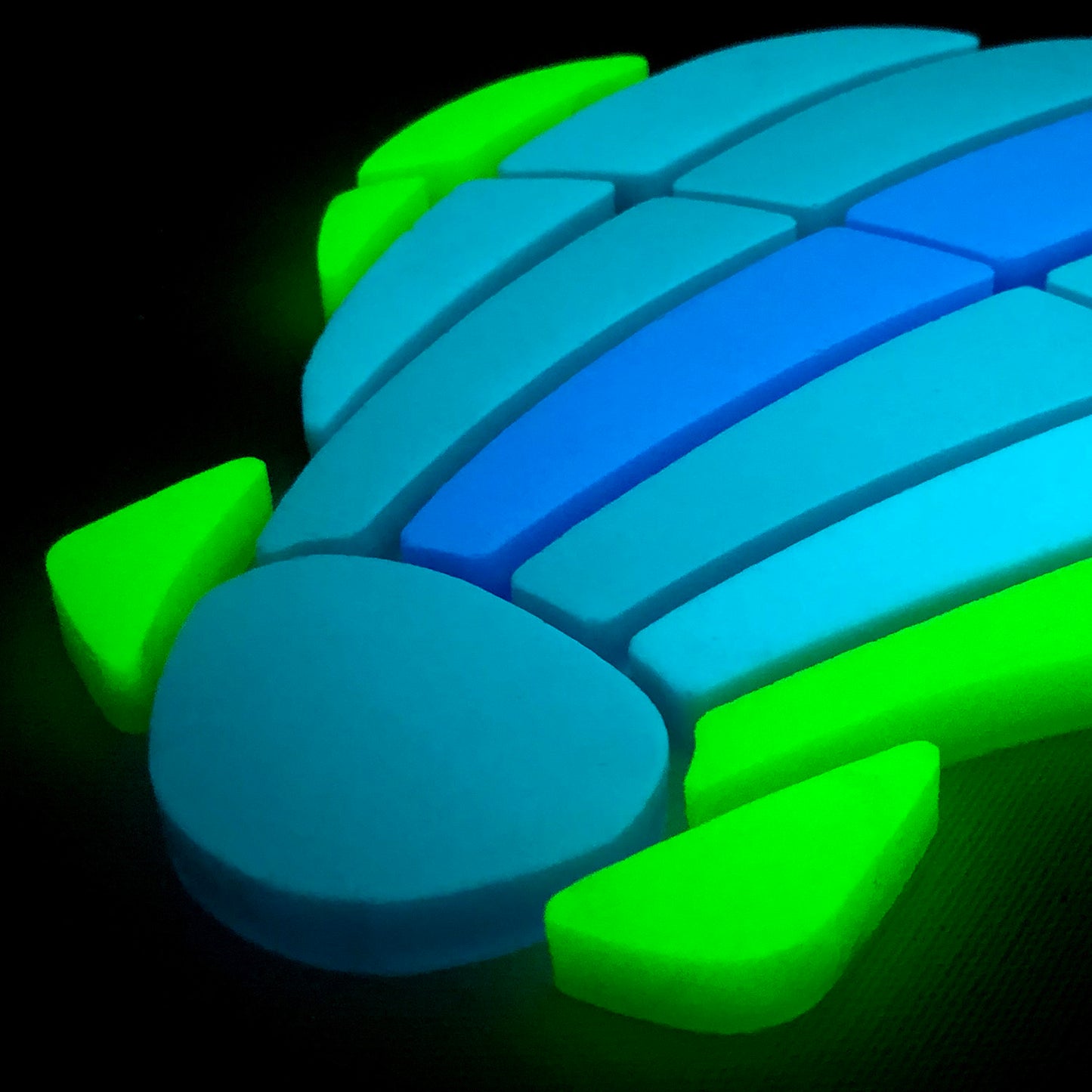 Curved Scallop Shell Glow in the Dark Mosaic