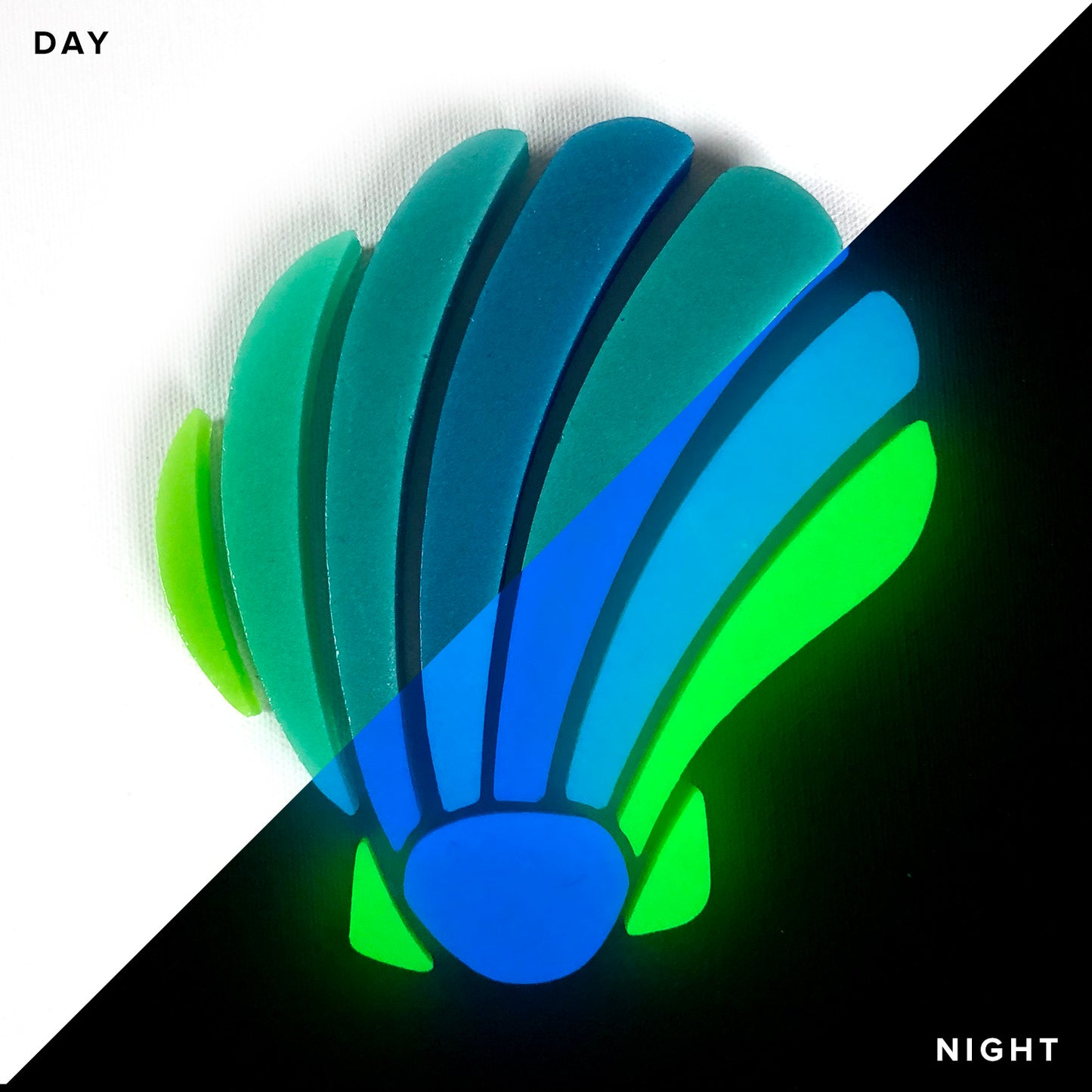 Curved Scallop Shell Family Glow-in-the-Dark Pool Mosaic