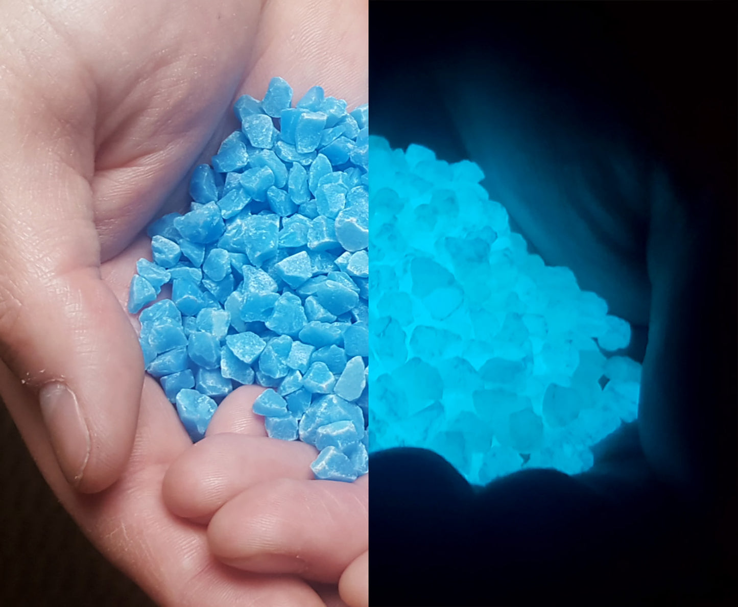 Glow in the Dark Aggregates - Sky Blue Daytime / Glacier Blue Nighttime