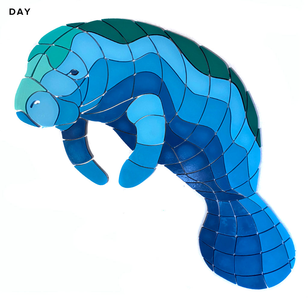 Manatee Mother Glow-in-the-Dark Pool Mosaic