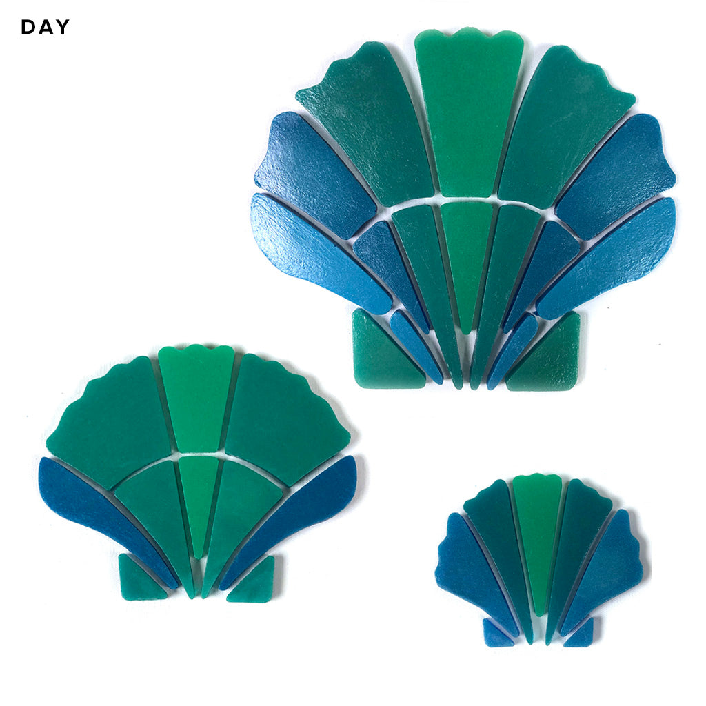 Scallop Shell Family Glow-in-the-Dark Pool Mosaics