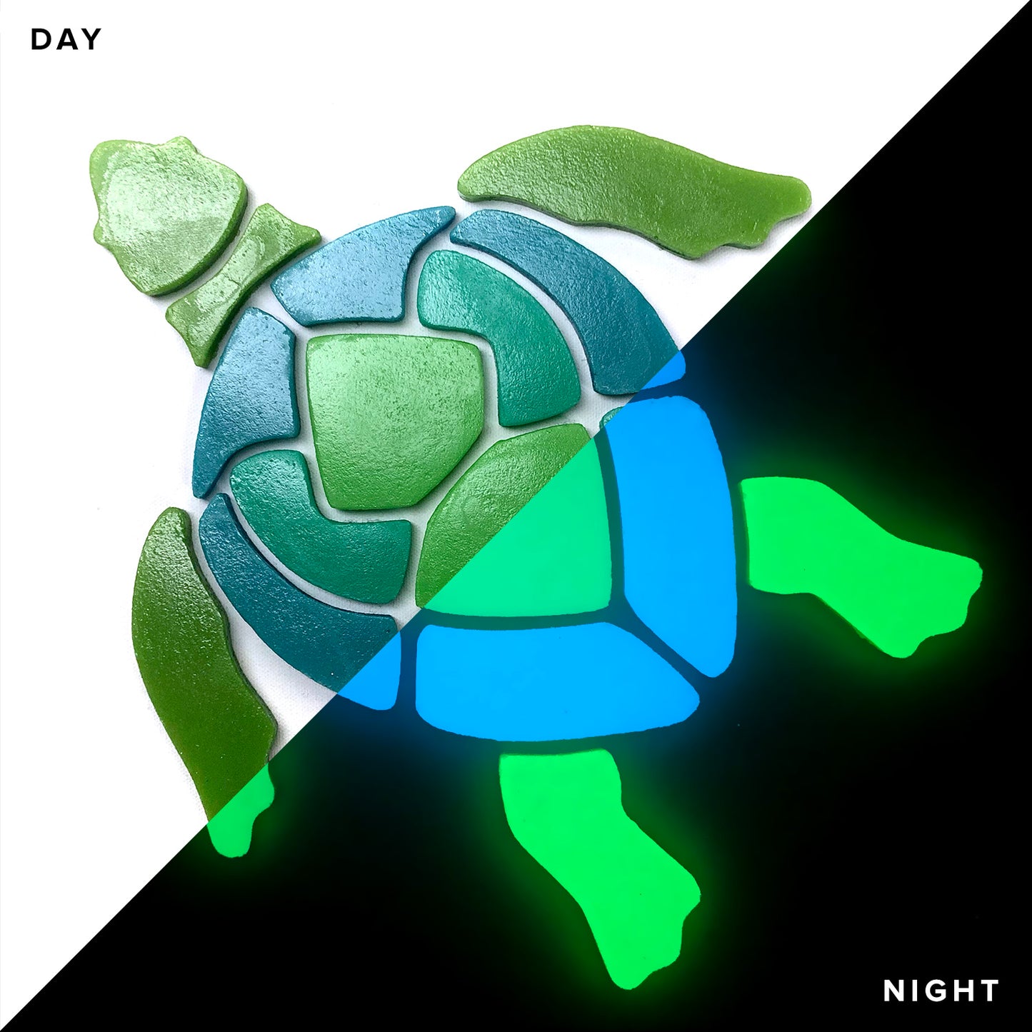 Swimming Turtle Glow in the Dark Mosaic