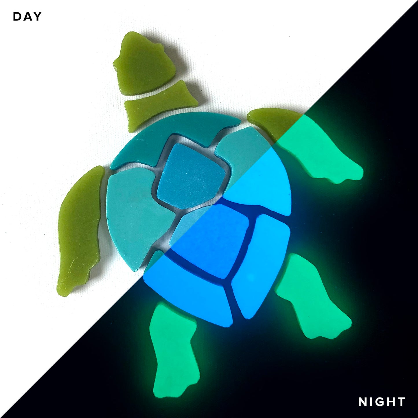 Swimming Turtle Glow in the Dark Mosaic