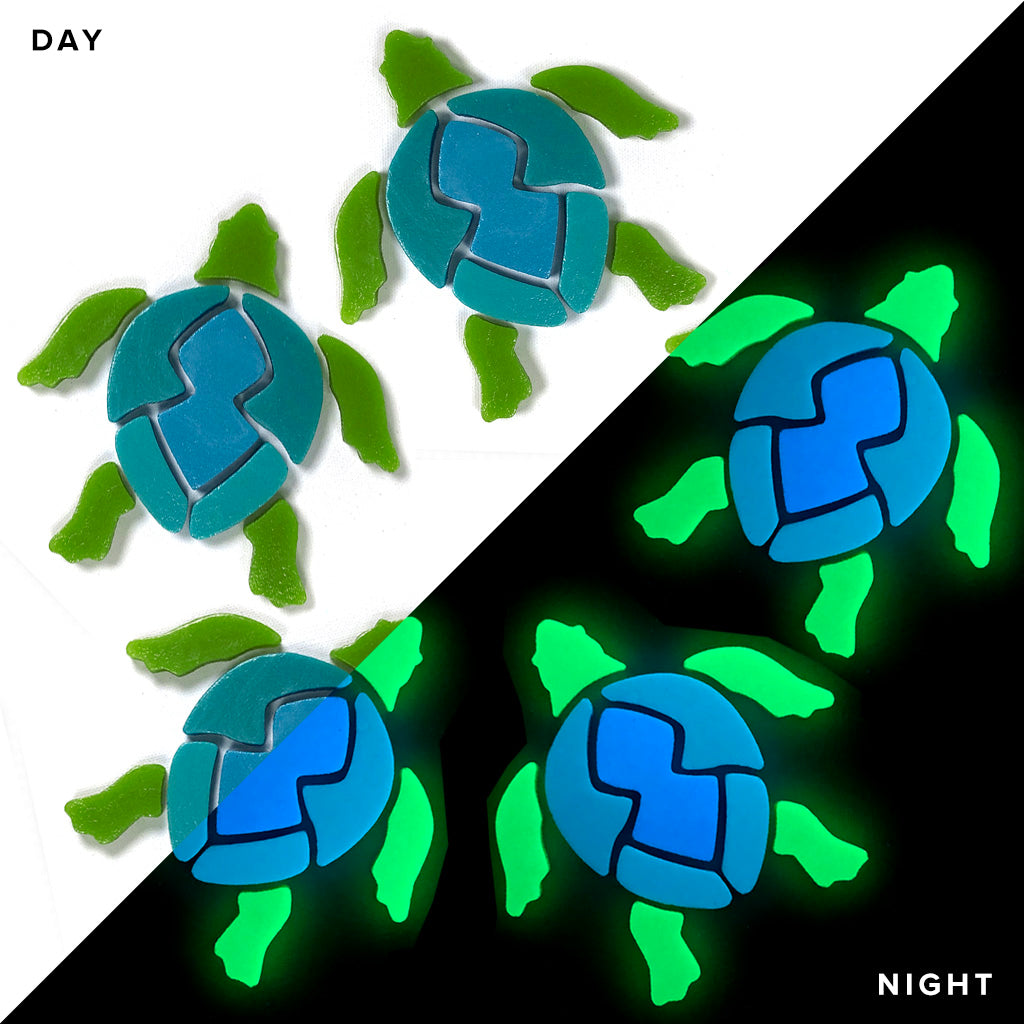 Swimming Turtle Glow in the Dark Mosaic