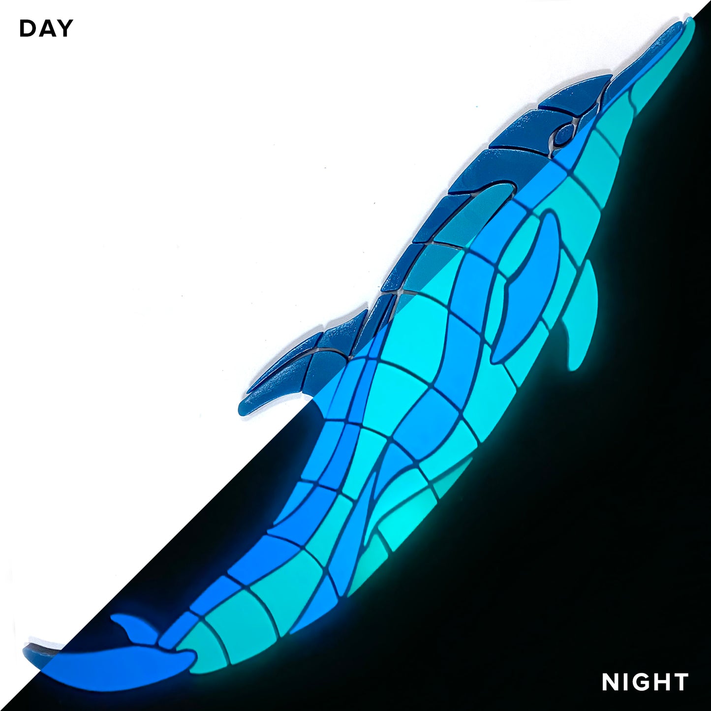 Dancing Dolphin Glow-in-the-Dark Pool Mosaic