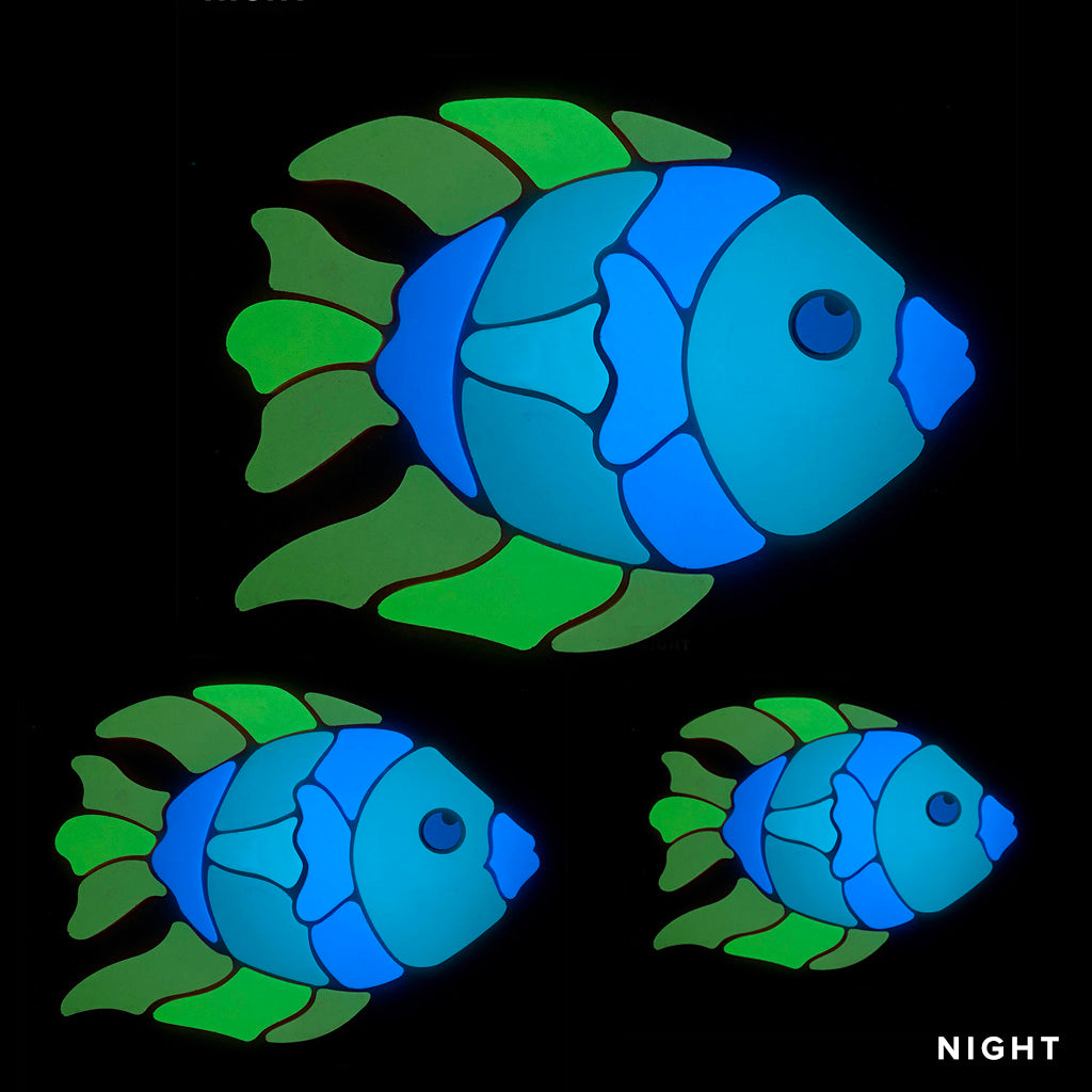 Angel Fish Family Glow in the Dark Pool Mosaic