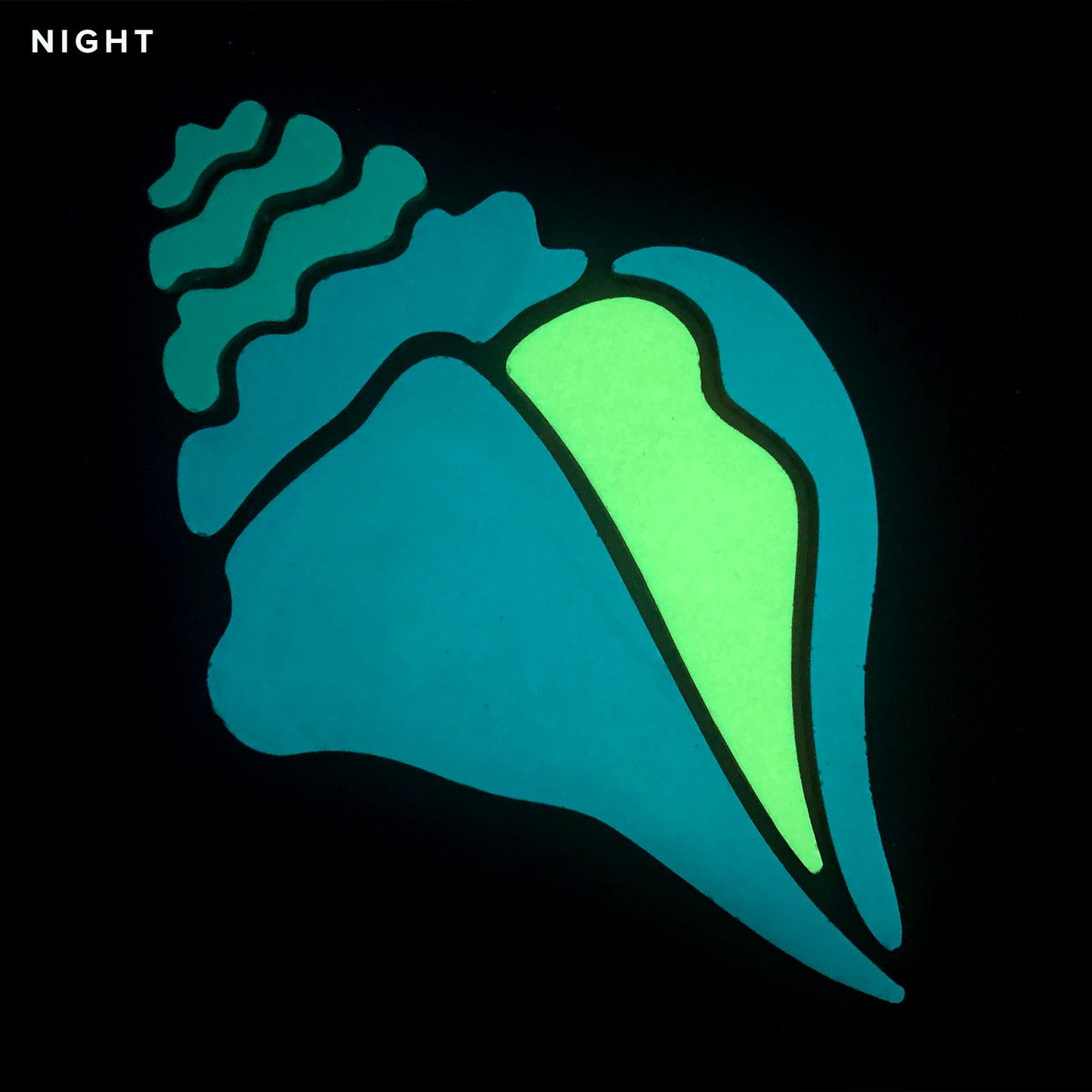 Conch Shell Glow in the Dark Pool Mosaic