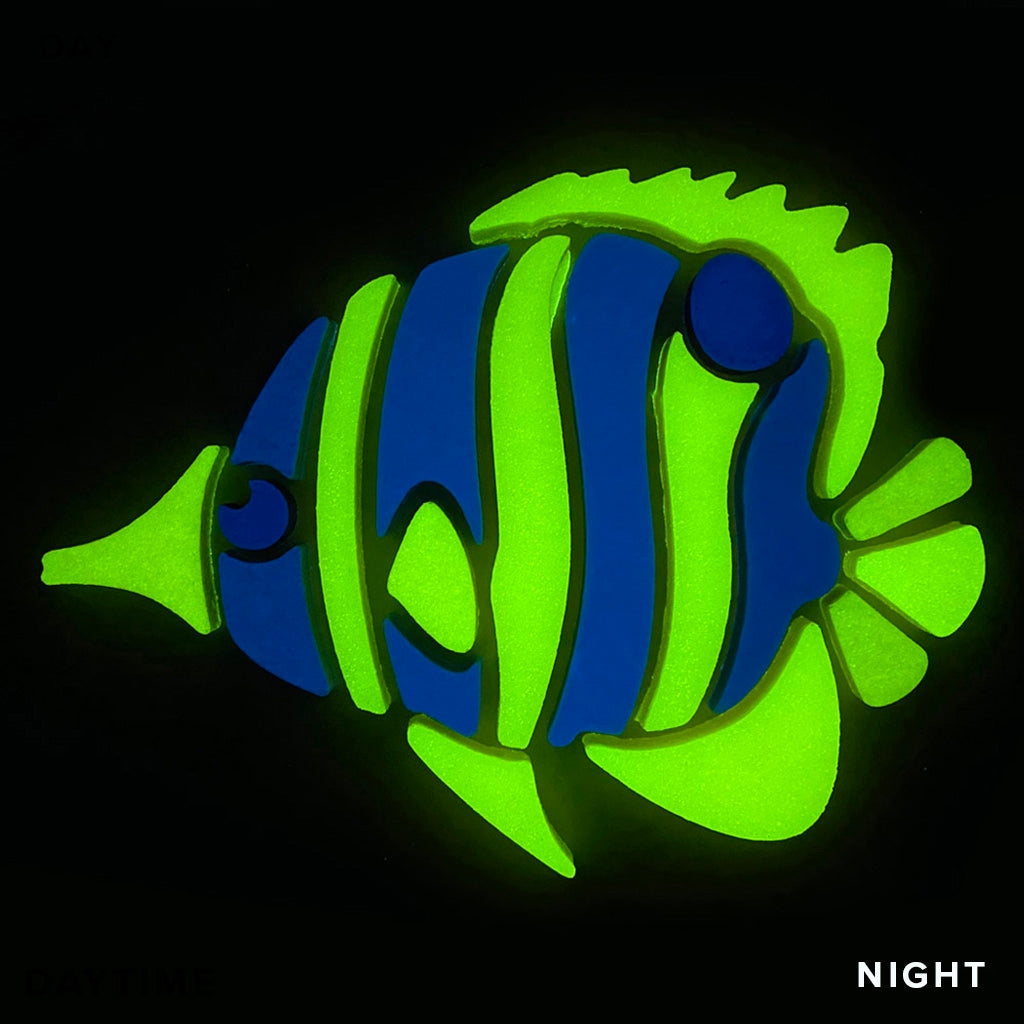 Copperband ButterflyFish Glow-in-the-Dark Mosaic