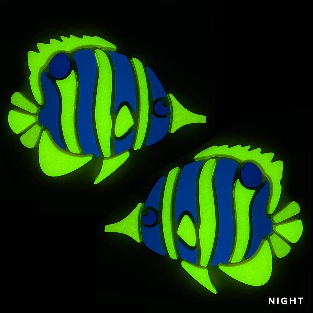 Copperband ButterflyFish Glow-in-the-Dark Mosaic - 2-Pack