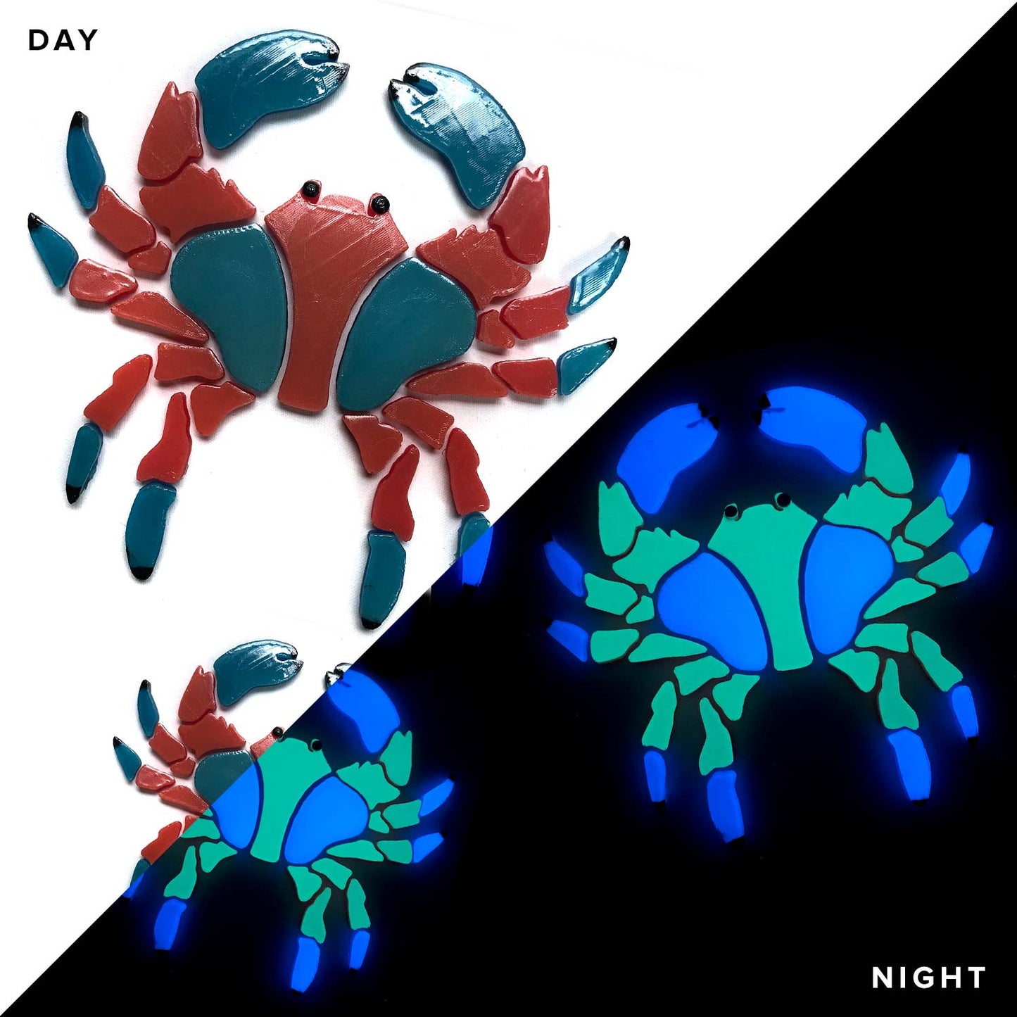 Crab Family Glow-in-the-Dark Pool Mosaics