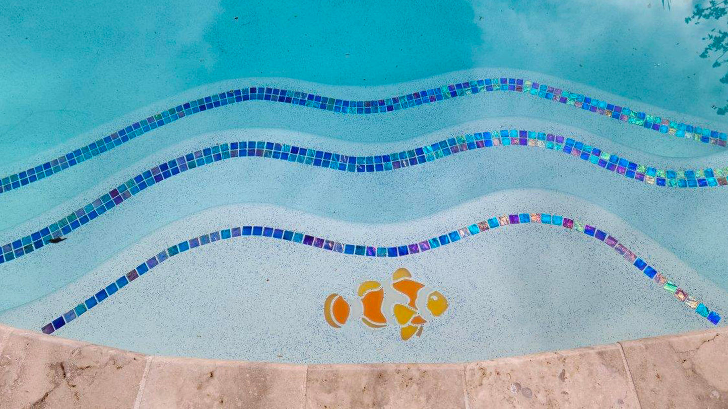 Clownfish Glow-in-the-Dark Pool Mosaic