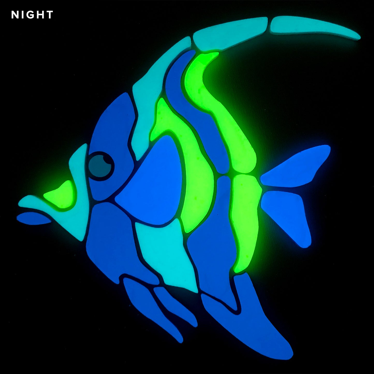 Moorish Idol Fish Glow-in-the-Dark Mosaic