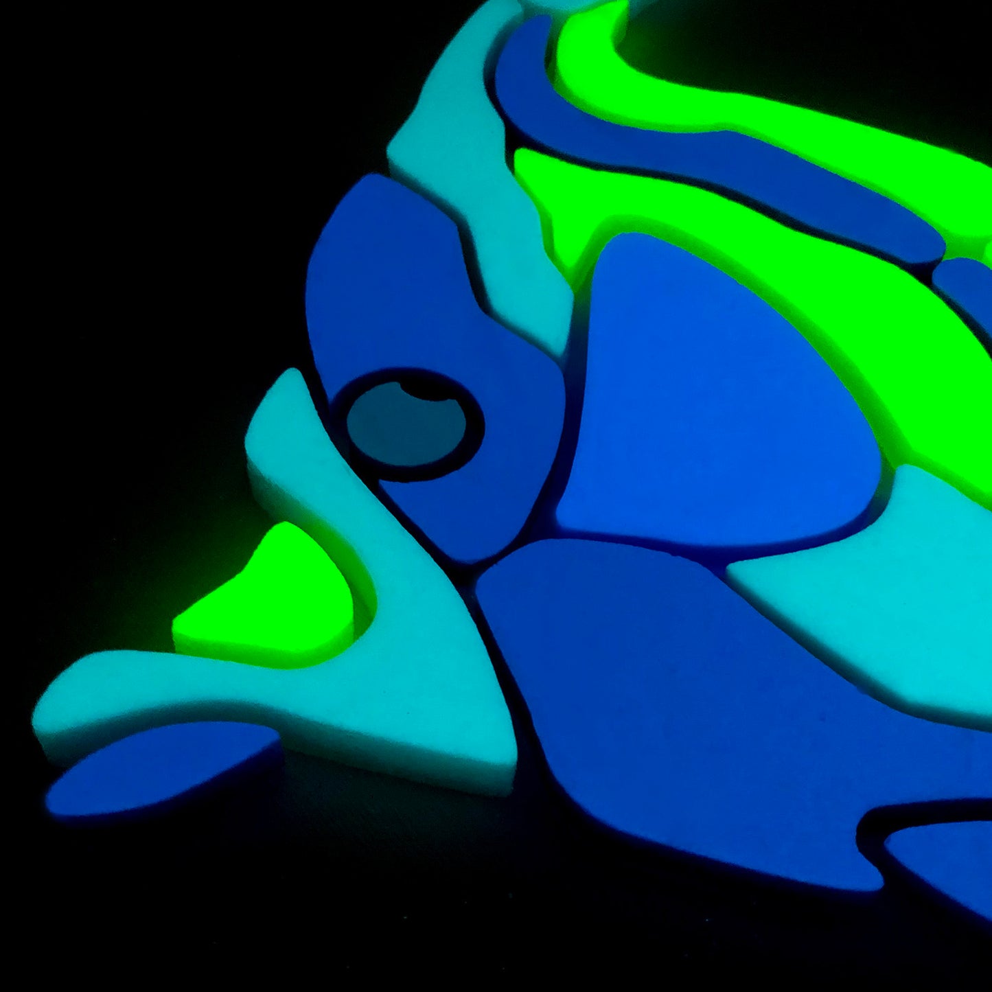 Moorish Idol Fish Glow-in-the-Dark Mosaic