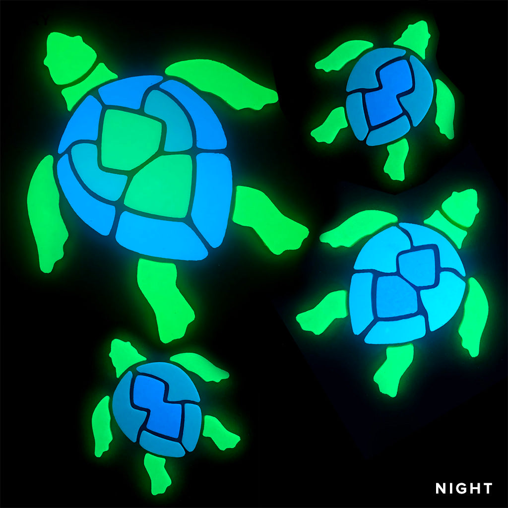 Swimming Turtle Glow in the Dark Mosaic