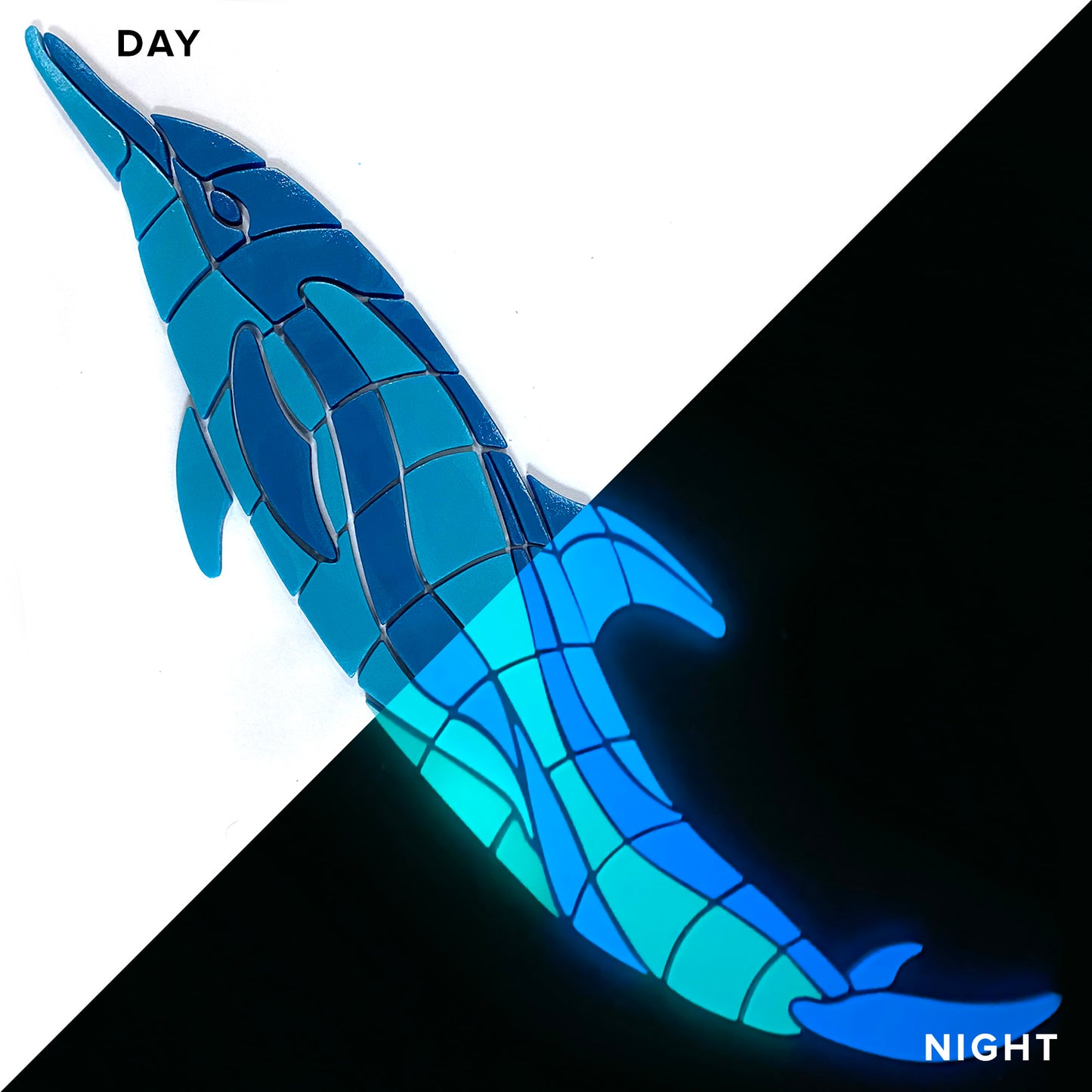 Dancing Dolphin Glow-in-the-Dark Pool Mosaic
